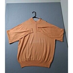 Peter Millar Crown Quarter Zip Sweater Men’s XL Orange Nectar Cashmere Blend